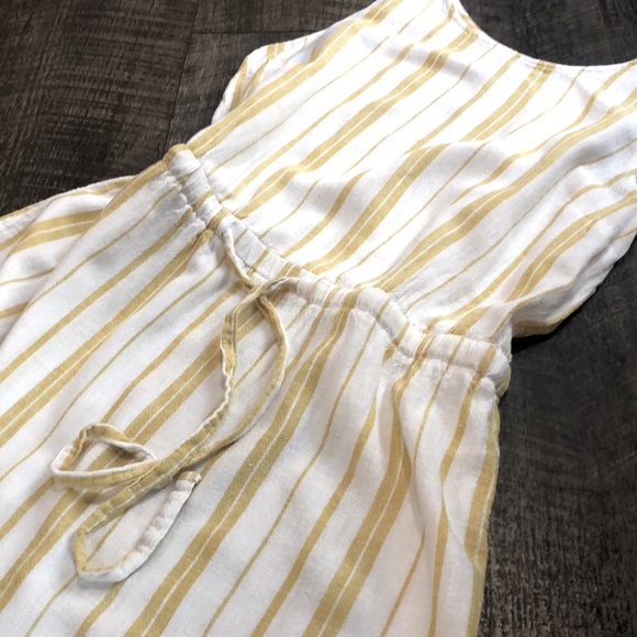 OLD NAVY YELLOW/WHITE PIN STRIPE WAISTE TIE SLEEVELESS MINI DRESS SIZE L - Picture 2 of 9